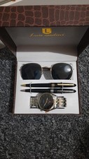 Luis Cardini Mens Gift Set Watch Sunglasses and Pens. Brand new in Box