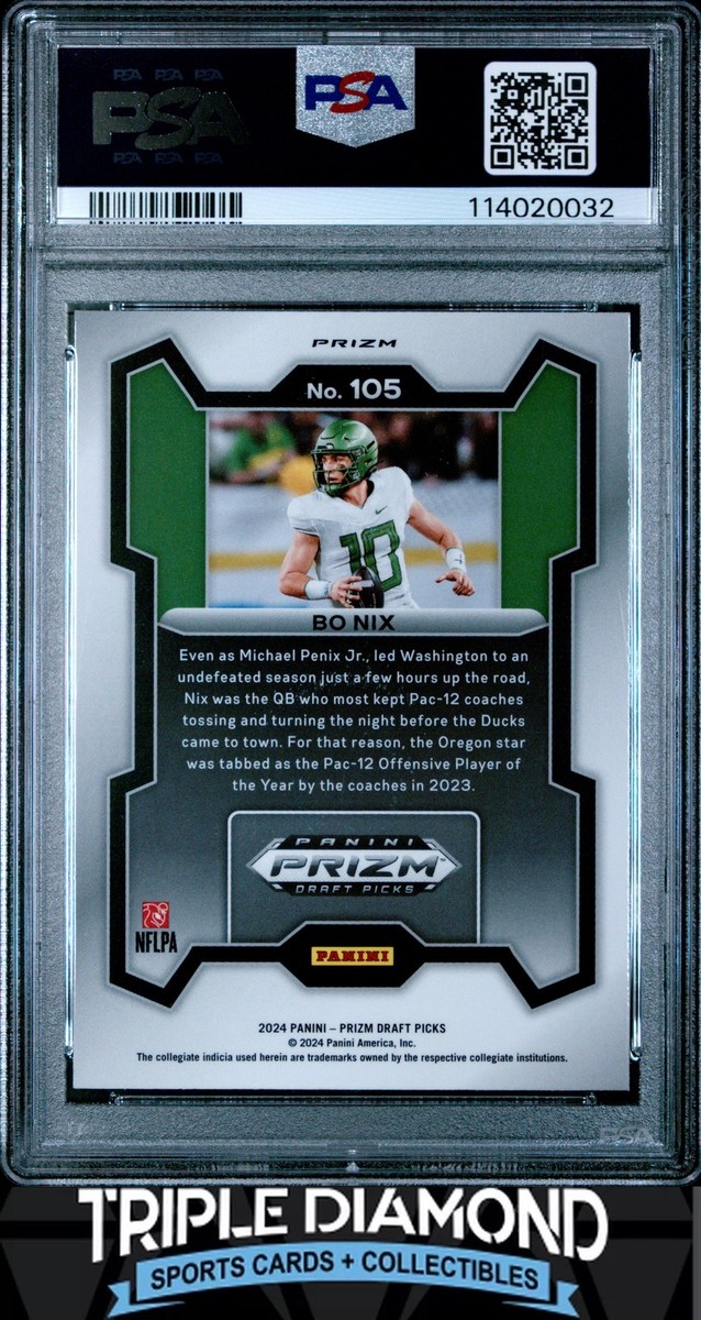 2024 Panini Prizm Draft Picks - Bo Nix #105 Purple Wave