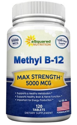 High-Potency Vitamin B12 5000 MCG Methylcobalamin Supplement - 120 Capsules
