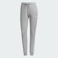 adidas Slim 3 Stripes Cuffed Pants HF2605 Women  s Size Medium Grey Heather