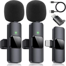 Dual Wireless Lavalier Microphone for , Ipad - Perfect for Video Conferencing, R