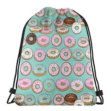 Various Delicious Doughnut Unisex Drawstring Backpack Bag Sport Gym Travel Sa...