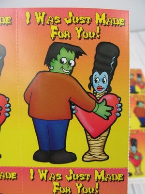 Frankinstein & Bride Monsters Valentines Cards 24 1997 Rare Trumpet Club Vtg A2