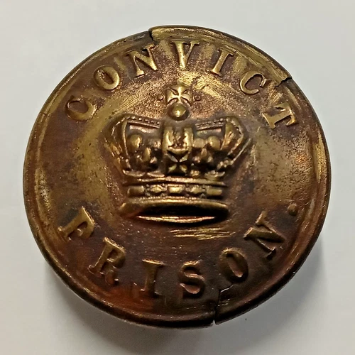 Victorian Convict Prison Large 26mm Brass Relic Button