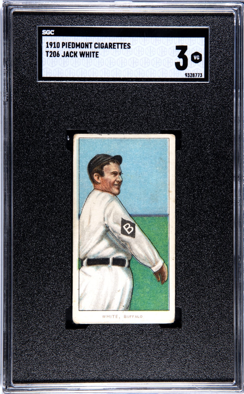 1910 - T206 -Jack White 350 Piedmont Back Buffalo SGC 3 VG NO CREASES