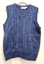 Vintage Mcgregor Sweater Vest Men's M blue wool blend v neck 70s