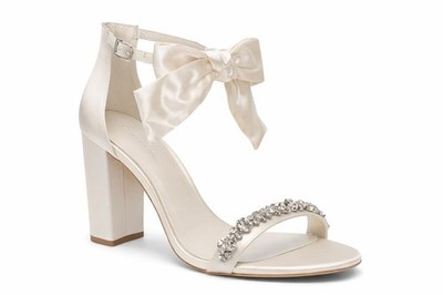 Oleg Cassini Melania Bow Rhinestone Heel Ivory Women's US Size 8 NWB