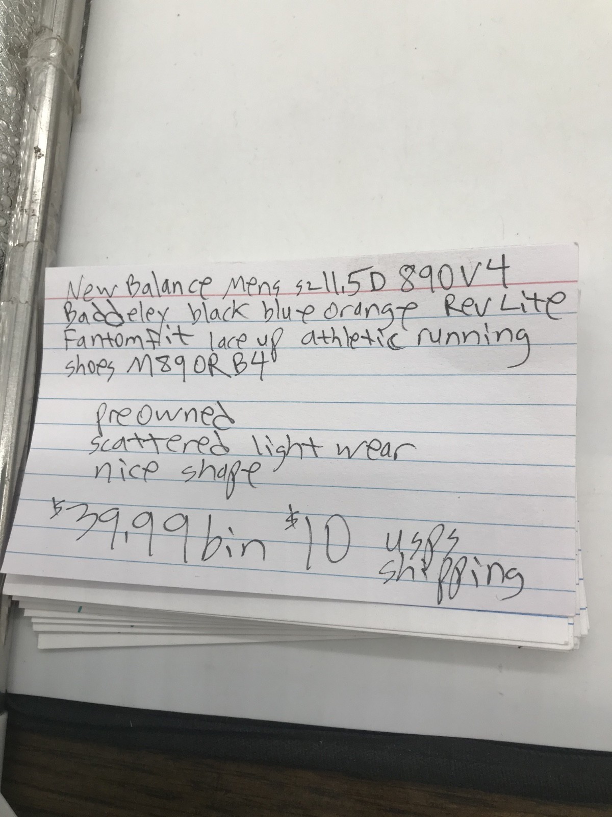 new balance mens 11.5D baddeley black blue revlite fantom fit lace up