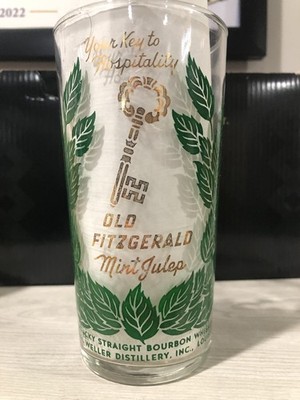 Kentucky Derby Bar Glass Old Fitzgerald Mint Julep