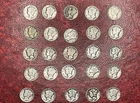 Mercury Dimes 1916-- 1945, 90% Silver, ~1.81 Troy Oz, Lot of 25