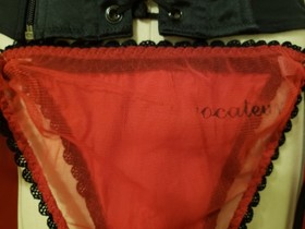 Cadolle Paris & Agent Provocateur Black Corset & Red Bottom Set