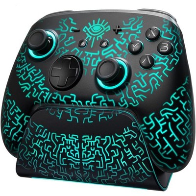 Switch 2 Pro Controller mit Ladestation Hall-Effekt 7 LED Farben Turbo