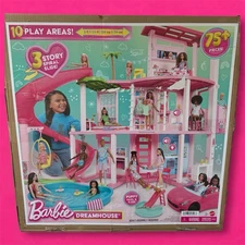 Barbie Dreamhouse Pool Party Doll House with 75+ pc, 3 Story Slide NEW IN BOX