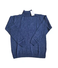 Dan John Mens Knitted Turtle Neck Pullover Jumper Navy Marl IT L/UK M RRP£40