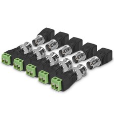 10 Pieces BNC Connector Adapter Set Male Female with Solderless Screw Terminal