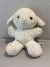EDEN Lamb Plush Sheep Lovey Baby Rattle 7 Vintage Pink Feet Flowers AS IS
