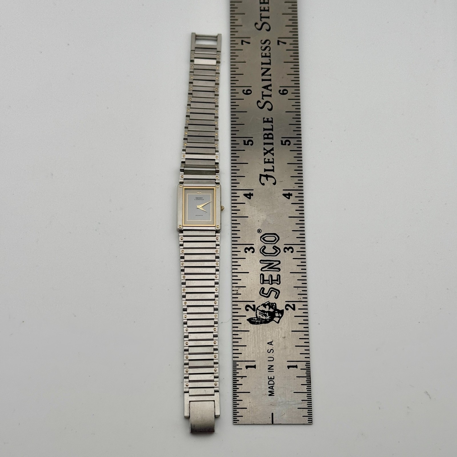 Seiko Lassale Quartz Rectangular Watch, Two-Tone … - image 2