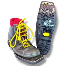 Scarponi da sci vintage Asolo Backcountry Nordic Telemark 3 pin 75 mm neri da uomo taglia 8 US