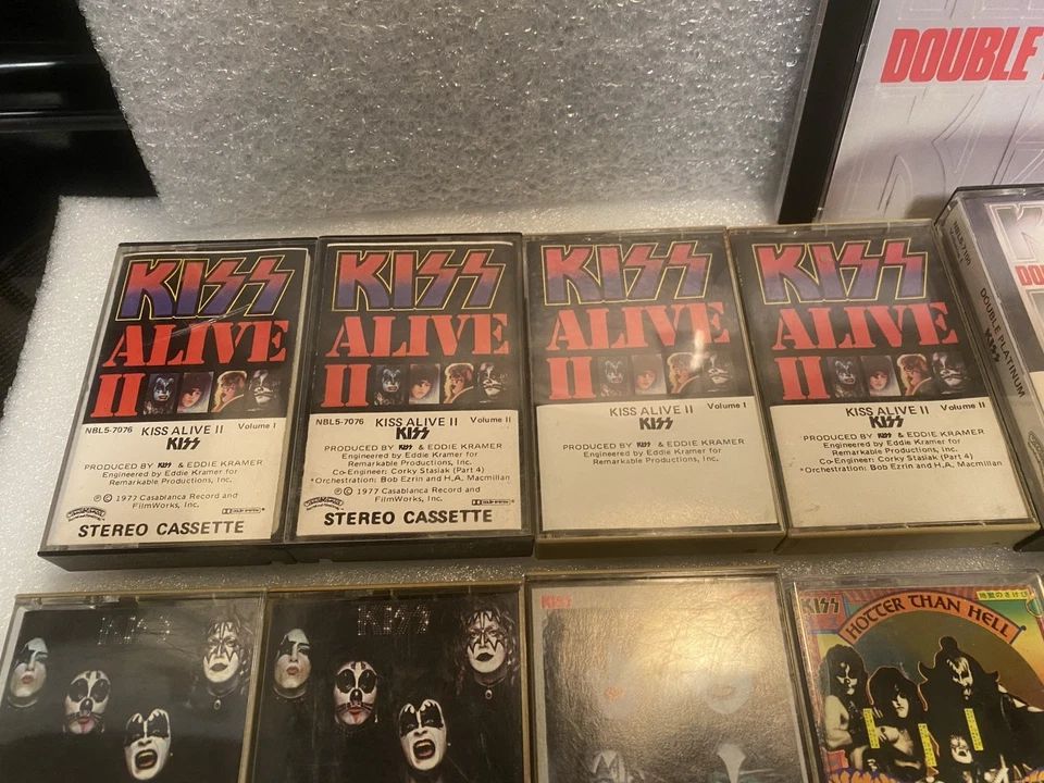 Kiss Vintage Album Collection 1970’s - 1980’s Cassette Tapes and CD Vintage Case - Image 3 of 4