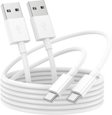 USB to USB C Cable 6ft 2Pack for iPhone 15/16/17 Charger Cord, Car Carplay Cable