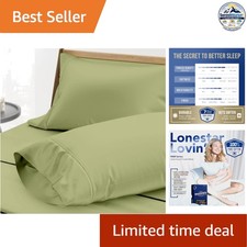 King Pillowcases Set of 2 Sage Green Egyptian Cotton 1000 Thread Count Sateen