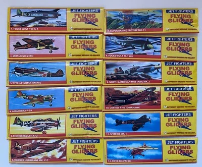 HENBRANDT 12 Flying Glider Plane Toy Birthday Kids Party Bag Filler Jet Fighters Vintage