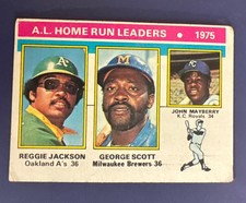 1976 TOPPS #194 AL HOME RUN LEADERS REGGIE JACKSON  *FREE SHIPPING*