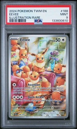 2024 POKEMON TWM EN-TWILIGHT MASQUERADE ILLUSTRATION RARE #188 EEVEE PSA 9
