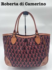 Borsa tote Roberta di Camerino rosa in nylon geometrico Italia manici in...