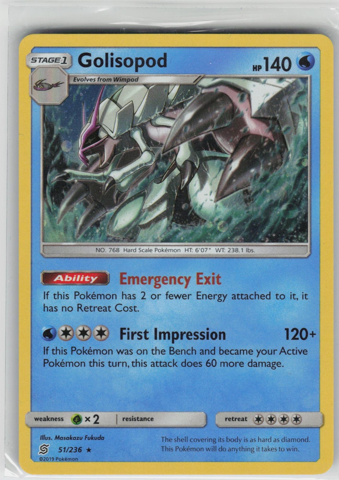 LP Golisopod 51/236 Holo Rare Unified Minds Pokemon 2019