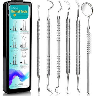 Dental Pick and Scraper Set for Teeth Cleaning Plaque Tartar Remover Stainless
