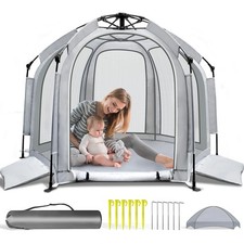 Baby Playpen with Canopy, Portable Baby Beach Tent, Toddler Play Yard Indoor ...