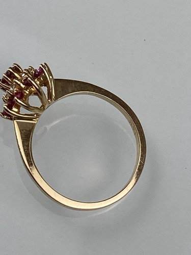 VTG 14k Yellow Gold Natural Ruby/Diamond Ring 5.5sz Signed TruBriteK 2.4grams - Picture 8 of 21