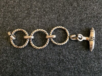 Pewter Finish Rope Twist Style Adjustable Toggle Buckle
