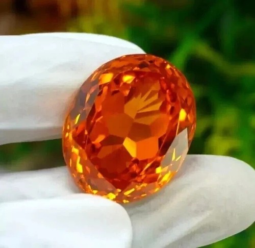 Fantastica pietra preziosa naturale sciolta certificata cambogiana ovale zircone arancione 94-96 ct - Foto 5 di 6