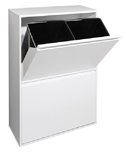 Arregui Basic CR601-B Pattumiera per raccolta differenziata, 4 secchi, mobile d'