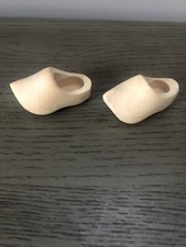 Vintage 80s Dutch Wooden Shoes Mini Klompen Pair HOLLAND Netherlands