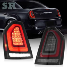 Smoked Black Full LED w/Sequential Signal Tail Lights For 2011-2014 Chrysler 300