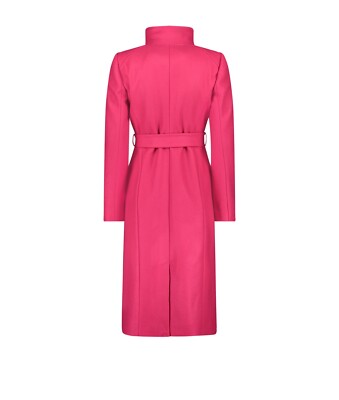 Ted Baker Rose Deep Pink Fuchsia Belted Wool Cashmere Mix Midi
