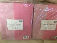 Pottery Barn Kids Two 2 Contrast Border Blackout Curtains Panels 44x96 Pink