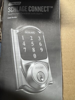 SCHLAGE BE469 V CEN 619 TOUCHSCREEN DEADBOLT W/ ALARM, CENTURY, SATIN NICKEL