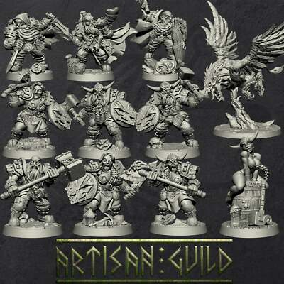 Dwarven Defender Set | Modular Dwarf miniatures miniature for Tabletop games lik