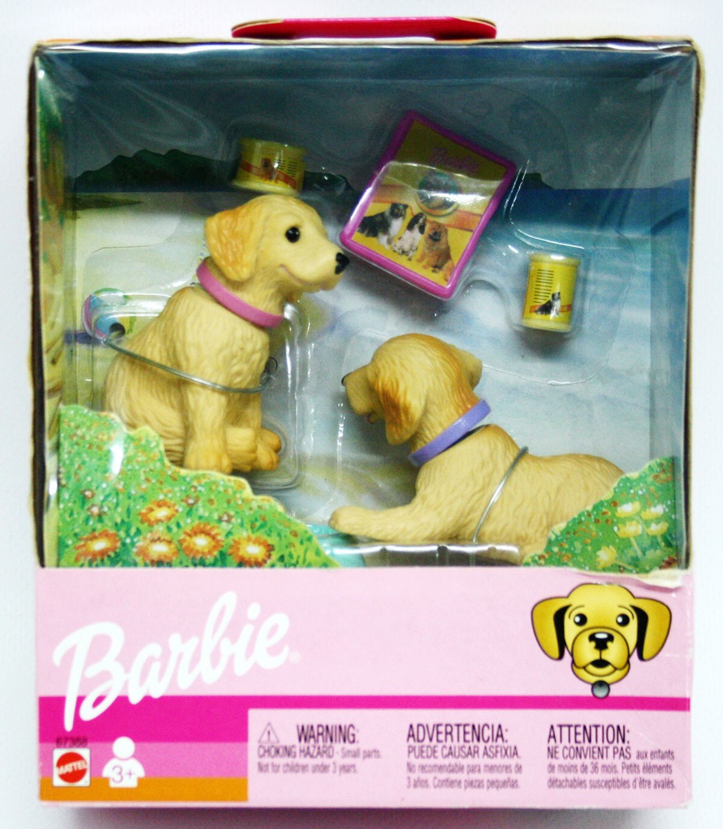 RARE BARBIE CARES PETS 2002 BOBBING HEADS DOGS MATTEL 67388 NEW
