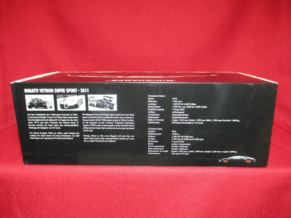 1:18 Scale Bugatti Veyron 16.4 Super Sport Black Land Speed World Record 2011 - Image 4 of 4
