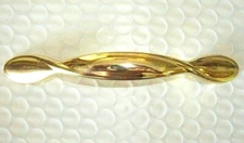 20 Available Solid Brass Polished Cabinet Transitional Ribbon Twist 3"centerline