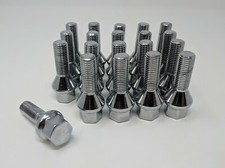 Set Of 20 Lug Bolts 12x1.5 Chrome Conical Cone Lug Bolt 30mm Shank