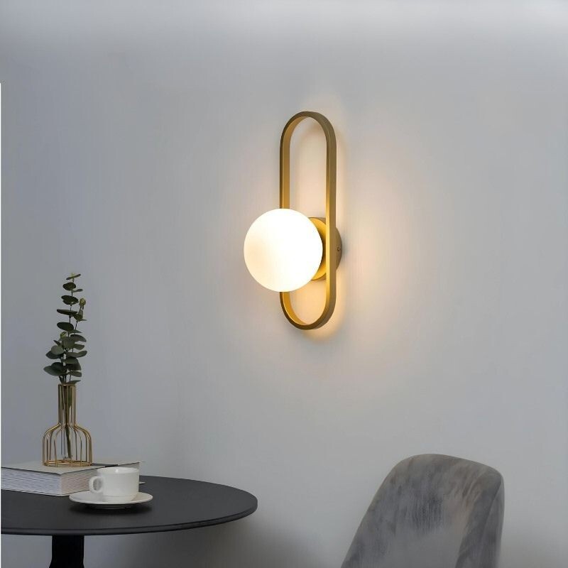 Lampada Parete Sfera G9 Bianco Opalino - Applique Vintage Minimal