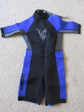 Youth HO Sports Neoprene Diving Swim Wetsuit Blue, Black  Gray Junior's Size 12