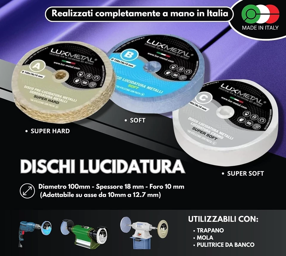 Kit lucidatura metalli per lucidare cromatura alluminio bici bicicletta telaio  - Immagine 2 di 4
