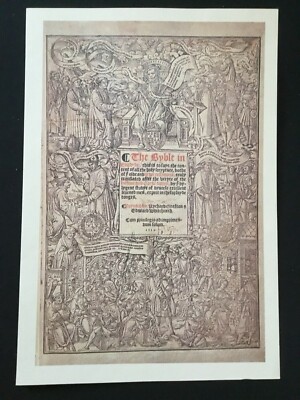 1539 TITELBLATT DER GROSSEN BIBEL ***(((REPRODUKTION DES ORIGINAL))***
